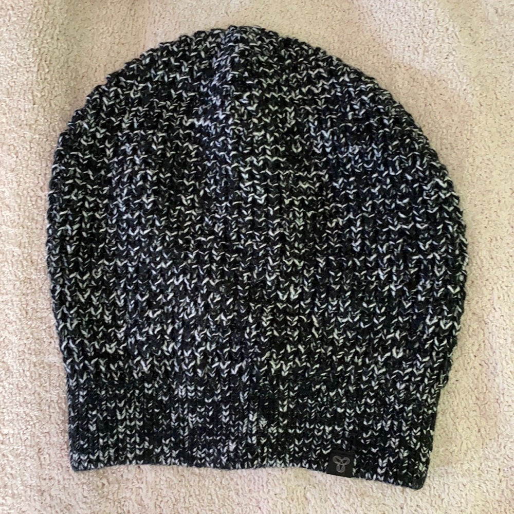 Black and white beanie